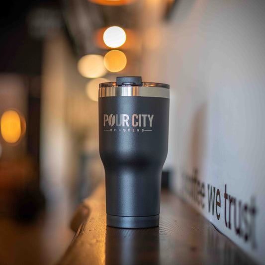 RTIC Drink Tumbler - 20oz Matte Black, drink tumblers, insulated cup, to go coffee mug, Pour City Roasters Franklin Lakes, NJ